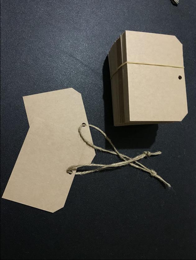 牛皮吊牌穿麻繩 1